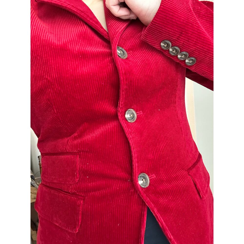 Ralph Lauren red corduroy blazer 100% cotton sz 6/ M - riding/ equestrian jacket - Picture 7 of 10